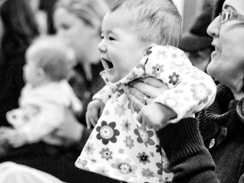 Parent Holding Child – BW 1